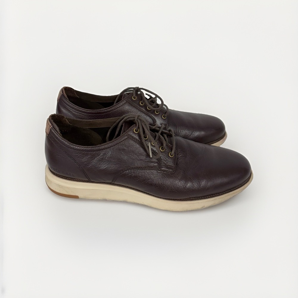 Cole Haan Grand Atlantic Oxford Mens 12M Brown Leather C33828 Dress Shoes S1
